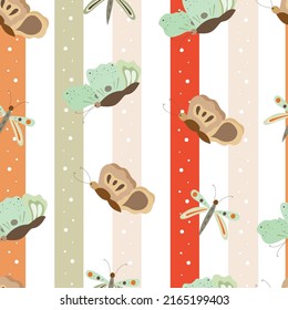 seamless pattern with cute butterfly background