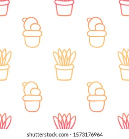 seamless pattern cute cacti illustration
