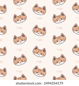 Patrón sin fisuras de lindo gato calico 