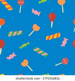 Seamless pattern cute candy and sweet. for fabric print, textile, gift wrapping paper