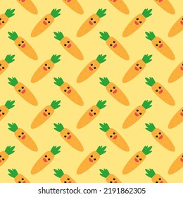 Seamless pattern cute carrot character.