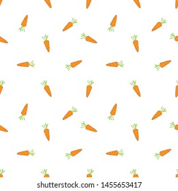 Seamless pattern with cute carrots. Simple minimalistic illustration on white background