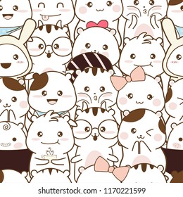 seamless pattern cute cartoon