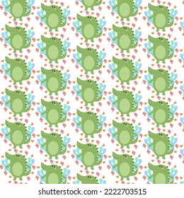 Seamless pattern of cute cartoon animal characters for baby prints.