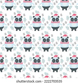 Seamless pattern of cute cartoon animal characters for baby prints.