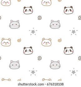 Diseño de cabeza animal sin problemas en fondo blanco