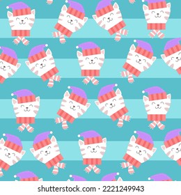 Seamless pattern with cute cartoon animals perfect for kids clothes design and decoration