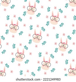 Seamless pattern with cute cartoon animals perfect for kids clothes design and decoration