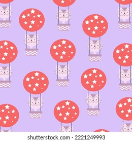 Seamless pattern with cute cartoon animals perfect for kids clothes design and decoration