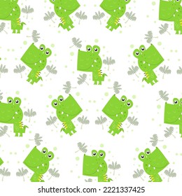 Seamless pattern with cute cartoon animals perfect for wallpaper