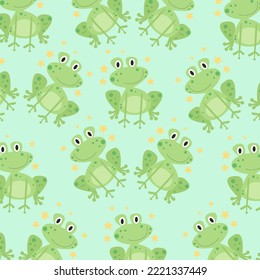 Seamless pattern with cute cartoon animals perfect for wallpaper