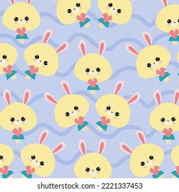 Seamless pattern with cute cartoon animals perfect for wallpaper