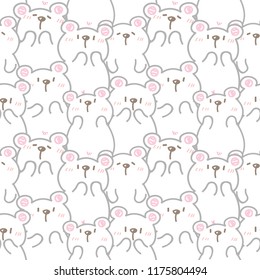 Seamless Pattern with Cute Cartoon Bear Illustration