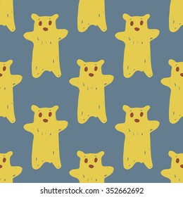 Seamless pattern with cute cartoon bears:  brown bear and polar bear. Vector hand draw child background.
