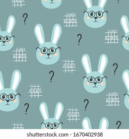 Nahtloses Muster mit süßem Cartoon-Hasen für Kinder. Baby Print.