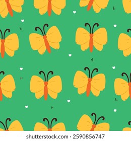 seamless pattern cute cartoon butterfly. cute animal pattern for wallpaper, background and gift wrap paper