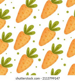 Patrón sin inconvenientes con las zanahorias de dibujos animados lindas. Gráficos vectoriales.
