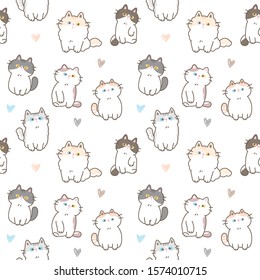 Seamless Pattern Cute Cartoon Cat Paw Stock Vector (Royalty Free ...