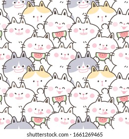 Diseño de ilustración de gatos de dibujos animados sin inconvenientes