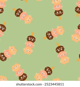 Nahtloses Muster mit niedlichen Cartoon-Katzen, für Stoffdrucke, Textilien, Geschenkpapier. Kinderwohnung und bunter Stil