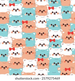seamless pattern cute cartoon cats. cute animal pattern for wallpaper, background and gift wrap paper