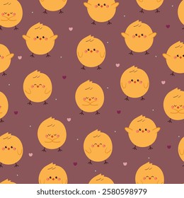 seamless pattern cute cartoon chick. cute animal pattern for wallpaper, background and gift wrap paper