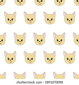 Seamless pattern with cute cartoon dog. Vector illustration.	