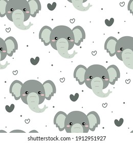 Patrón sin inconvenientes con un tierno elefante de dibujos animados para la impresión de tela, textil, papel de envoltura de regalo. vector colorido para los niños, de estilo plano
