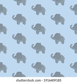 Patrón sin foco tierno elefante de dibujos animados