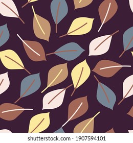 Seamless pattern with cute cartoon flowers and leaves for fabric print, textile, gift wrapping paper. colorful vector for kids, flat style
