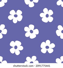 Patrón sin foco con lindas flores de dibujos animados para papel de tela, textil, papel de envoltura de regalo. vector colorido para los niños, estilo plano en el fondo de moda 2022