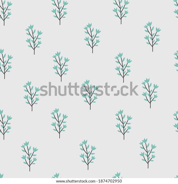 Seamless Pattern Cute Cartoon Flowers Fabric Stock Vector (Royalty Free