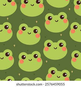 seamless pattern cute cartoon frog. cute animal drawing for wallpaper, pattern, background