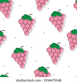 Seamless pattern with cute cartoon fruit for fabric print, textile, gift wrapping paper. colorful vector for kids, flat style