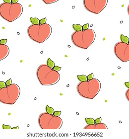 Seamless pattern with cute cartoon fruit for fabric print, textile, gift wrapping paper. colorful vector for kids, flat style