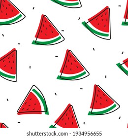 Seamless pattern with cute cartoon fruit for fabric print, textile, gift wrapping paper. colorful vector for kids, flat style