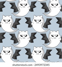 Seamless pattern with Cute cartoon Ghost Rat