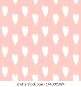 Seamless pattern with cute cartoon hearts, for decor of cloth, children's room, vector image