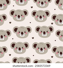 seamless pattern cute cartoon koala. cute animal drawing for wallpaper, background