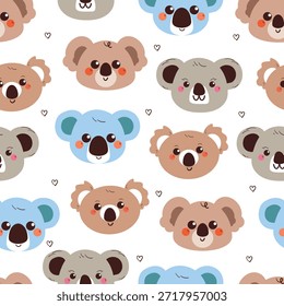 Koala lindo de la historieta del modelo inconsútil para el papel de envoltura del Fondo de pantalla y del regalo