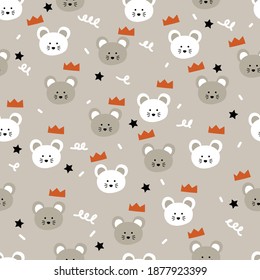 Seamless pattern with cute cartoon mouse for fabric print, textile, gift wrapping paper. colorful vector for kids, flat style