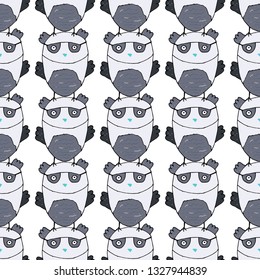 Seamless pattern with cute cartoon owls.Trendy scandinavian vector background. Perfect for kids apparel,fabric, textile, nursery decoration,wrapping paper