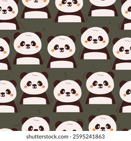 seamless pattern cute cartoon panda. cute animal drawing for wallpaper, pattern, background