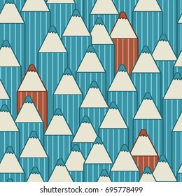 Seamless pattern with cute cartoon pencils. Vector  illustration. Good for pattern fills, surface design, textile, fabric, wrapping paper and covers