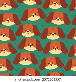 seamless pattern cute cartoon puppy. cute animal drawing for wallpaper, pattern, background