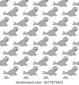 Padrão sem emenda bonito desenho animado selo perfeito para projetos infantis. textura sem fim de selo