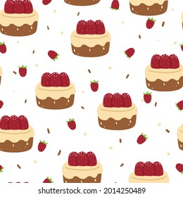 Seamless pattern with cute cartoon sweets and dessert for fabric print, textile, gift wrapping paper. colorful vector for textile, flat style