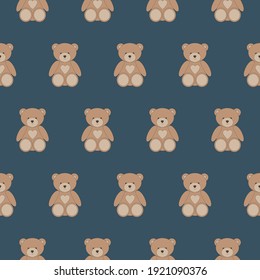 Seamless pattern cute cartoon teddy bear