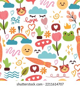 seamless pattern cute cartoon for textile, gift wrap paper