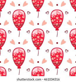 Seamless pattern with cute cartoon vector  balloons. Cartoon illustration.